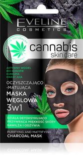Eveline Cannabis Skin Care 3In1 Charcoal Mask 7ml