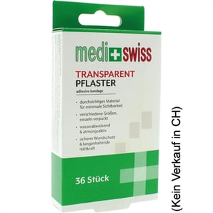 Bandage Medi+Swiss Strips Transparent 36'