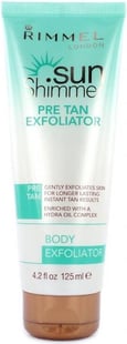 Rimmel London Sun Shimmer Body Exfoliator Pre Tan 125ml Gently Exfoliate Longer Lasting