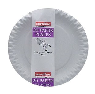 Caroline White Paper Plates 7" 20'      
