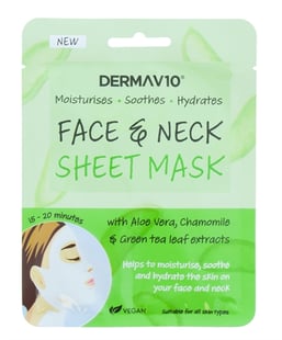 Derma V10 Ansigt & Hals Maske Aloe Vera   