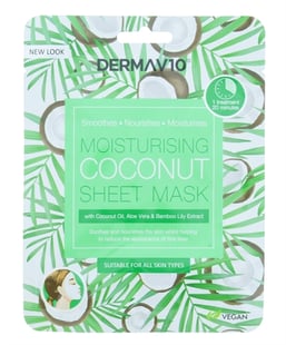 Derma V10 Ansigtsmaske Fugtighedsgivende Kokosnød   