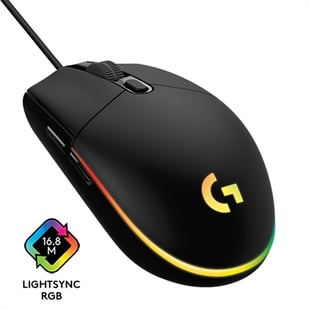 Logitech - G203 LIGHTSYNC Gaming Mus Black