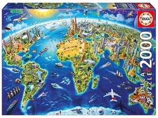 Educa - Puzzle 2000 - World Landmarks Globus (017129)