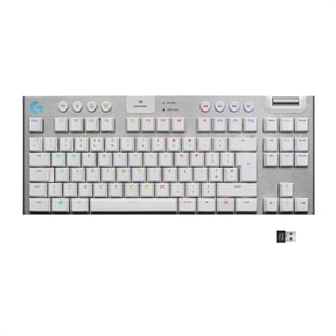 Logitech - G915 TKL Tenkeyless LIGHTSPEED Gaming Keyboard - WHITE -TACTILE SWITCH - Nordisk Layout