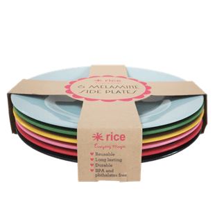 Rice - Melamine Round Side Plates 6 Pcs - Favorite Colors