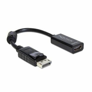 DisplayPort till HDMI Adapter DELOCK Adaptador DisplayPort > HDMI 13 cm Svart