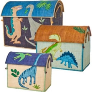 Rice - leksakskorgar av raffia - tema dinosaurier