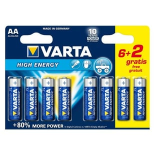 Alkalisk batteri Varta LR6 AA 1,5V High Energy (8 pcs)
