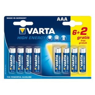 Batteri Varta LR6 AAA 1,5V High Energy (8 pcs)