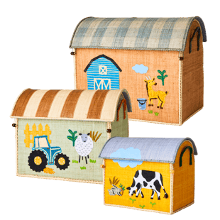 Rice - Large Set of 3 Toy Baskets  Farm Theme