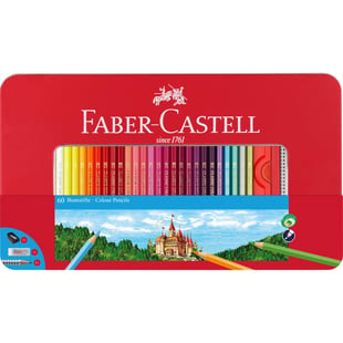 Faber-Castell - Hexagonala färgpennor, metallbox med 60 stycken (115894)