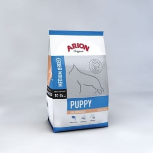 Arion - Hundfoder - Puppy Medium - Lax och ris - 12 kg