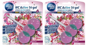 Ambi Pur WC Active Tri-gel Toalettblock Rose & Lily 2 x 45 g