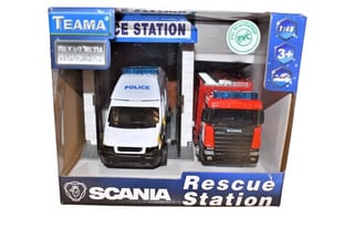 Teama Räddningsstation med polisbil och brandbil 2  