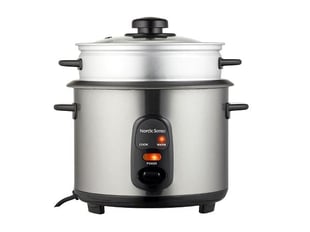 Nordic Sense - Rice cooker 1.5 liter 500 watt - Steel/Black (15232)