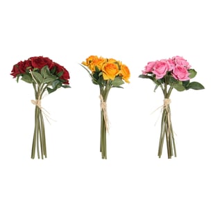 Flores Decorativas DKD Home Decor Tela Polietileno (3 pcs) (18 x 18 x 35 cm)