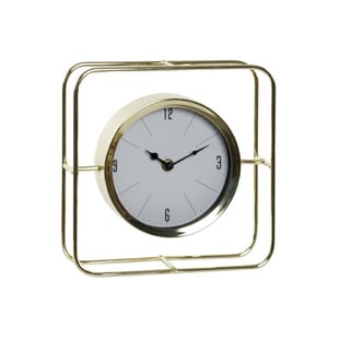Reloj de Mesa DKD Home Decor Cristal Dorado Metal (21.8 x 6 x 21.8 cm)