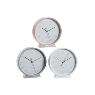 Reloj de Mesa DKD Home Decor Gris Rosa PVC (16 x 4 x 17 cm) (3 pcs)