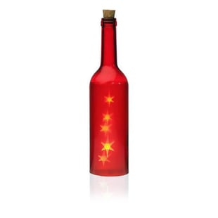 Botella LED Cosmo Roja Cristal (7,3 x 28 x 7,3 cm)