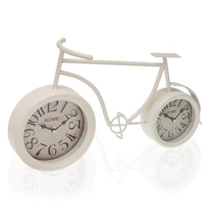 Reloj de Mesa Bicicleta Blanco Hierro (20 x 10 x 36,5 cm)