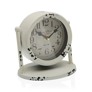 Reloj de Mesa Blanco Metal (11 x 15 x 15 cm)