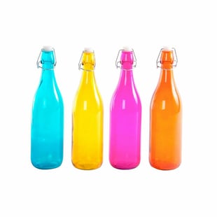 Botella DKD Home Decor Cristal Polipropileno (1000 ml) (4 pcs)