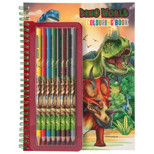 Dino World - Färgbok med blyertspennor