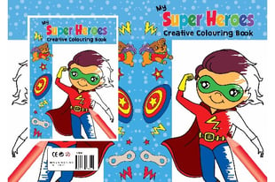 Färgbok A4 Super Heroes 16 sidor