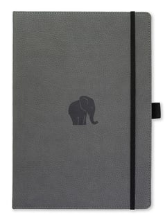 Dingbats* Wildlife A4+ Grey Elephant Notebook - Plain