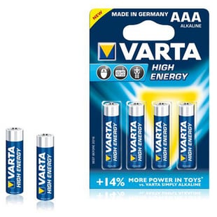 Alkaliskt batteri Varta LR03 1,5 V AAA High Energy (4 pcs) Blå