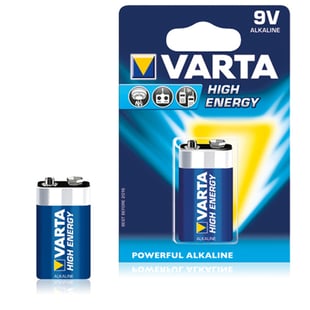 Alkalisk batteri Varta 6LR61 9 V 580 mAh High Energy Blå