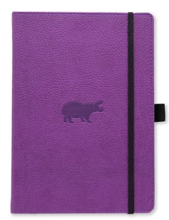 Dingbats* Wildlife A5+ Purple Hippo Notebook - Dotted