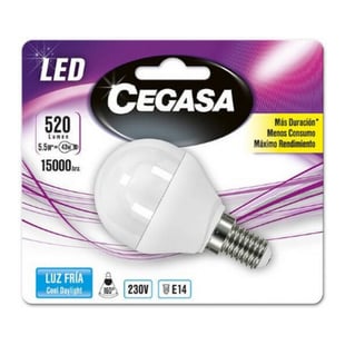 Bombilla LED Esférica Cegasa E14 5,5 W A+