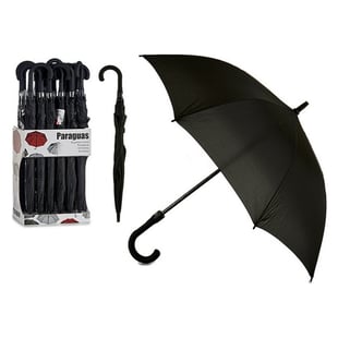 Paraguas Negro Metal Tela Plástico