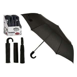 Paraguas Plegable De viaje Negro Metal Tela Plástico (35 cm)