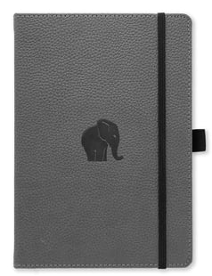 Dingbats* Wildlife A5+ Grey Elephant Notebook - Graph