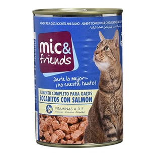 Comida para gato Mic&Friends Bocaditos Salmón (425 g)