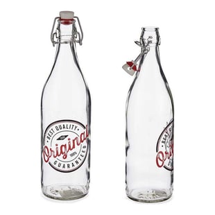 Botella Original Transparente Metal Plástico Vidrio (1000 ml)
